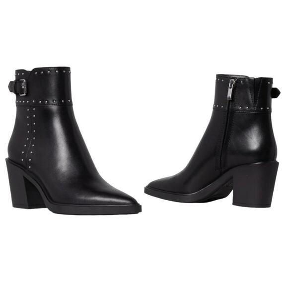 Paige Giselle Pointed Toe Studded Booties Black Size 8.5 NWT $428 MSRP - Picture 1 of 7